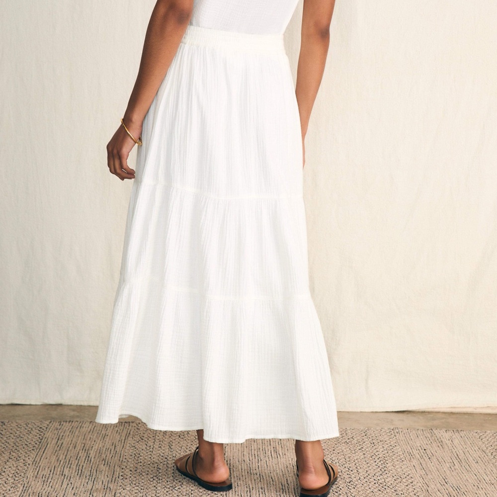 Faherty Dream 100% Organic Cotton Valentina Tiered Skirt